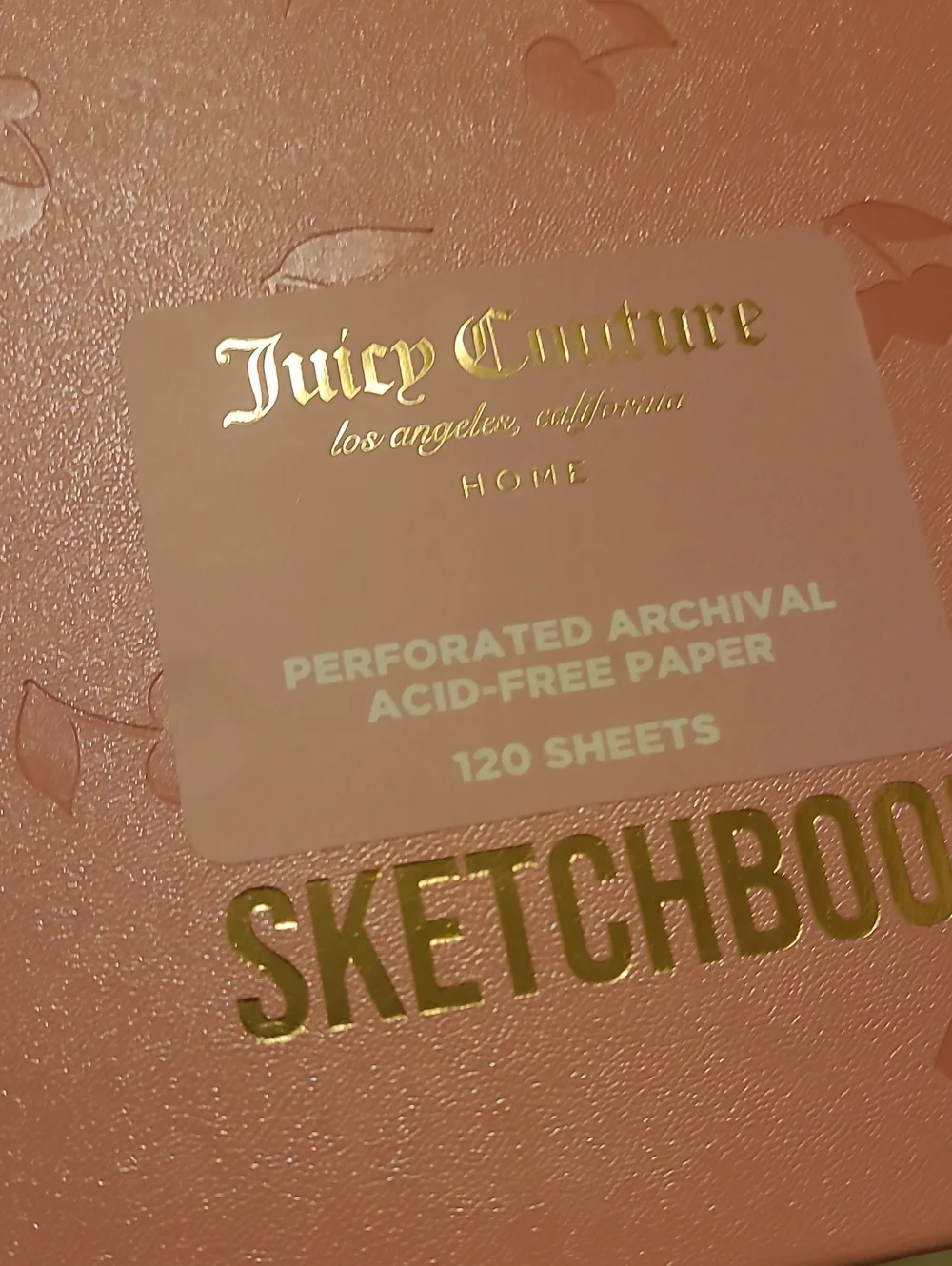 Juicy Couture Pink Gold Foil Cherry Sketchbook
